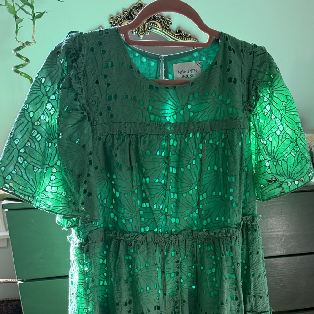 Hyacinth House Green Eyelet Dress